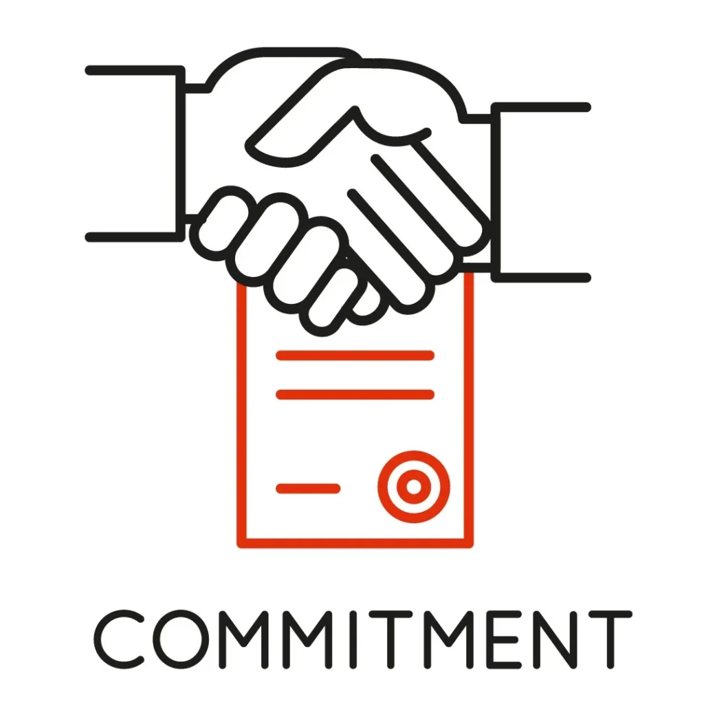 Commitment icon showing a handshake above a signed document.